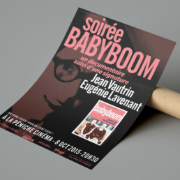 Affiche vernissage livre Babyboom - Eugenie Lavenant Jean Vautrin - ultradesign